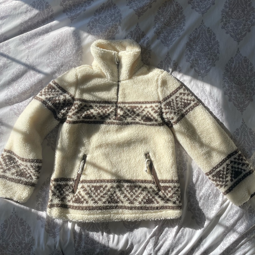 SOLD Faherty B. YELLOWTAIL X Pullover Sherpa Fuzzy Jacket — Size S (NWT)